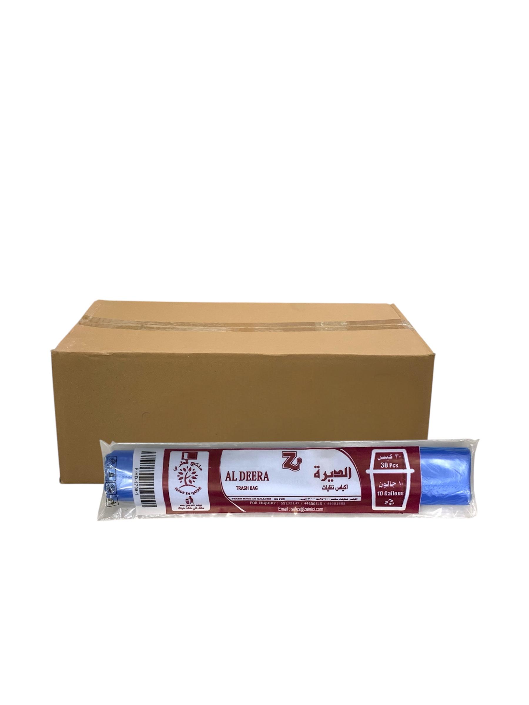 أكياس نفايات زرقاء 10 جالون – 30 قطعة